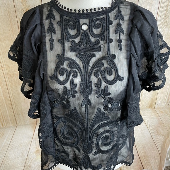 STELLAH FLUTTER SLEEVE TOP WITH EMBROIDERY DETAILS - Picture 13 of 15